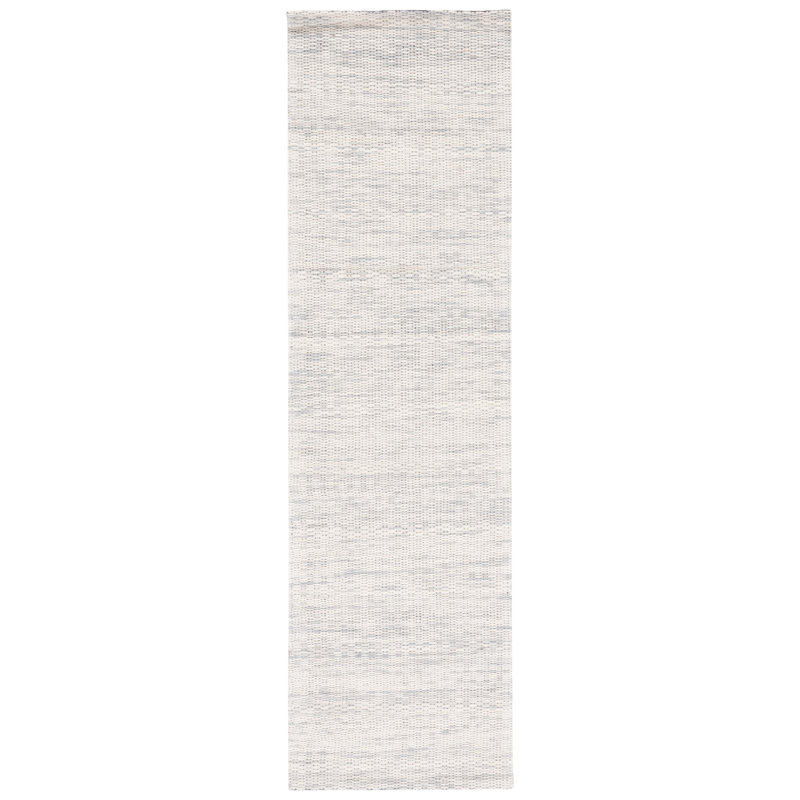 Aon Handwoven Wool Gray Area Rug, Runner 2'3" x 8'