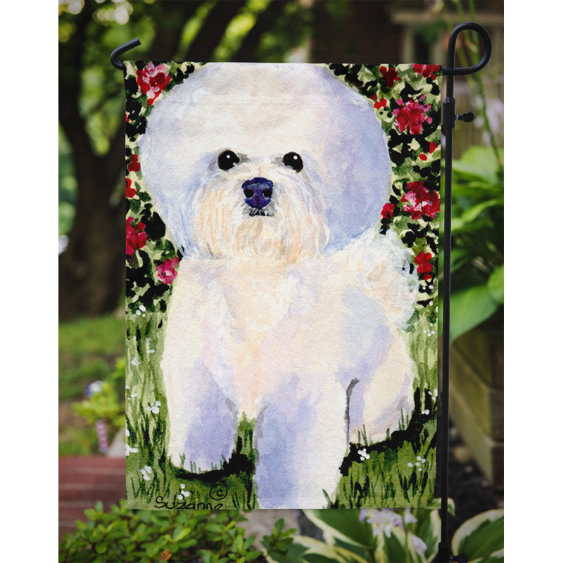 Drapeau de jardin 2 côtés bichon bichon frisé
