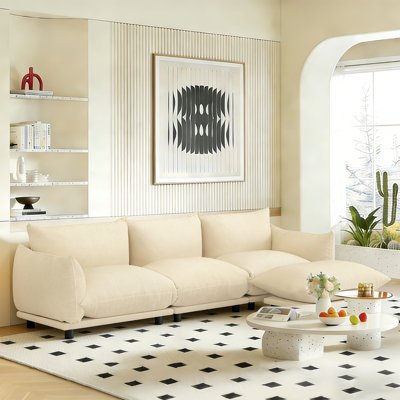 Canapé modulaire de 101 po, canapé-lit moderne rembourré de mousse et de ressorts, canapé convertible en forme de L à siège profond avec repose-pieds pour salon, bureau, appartement
