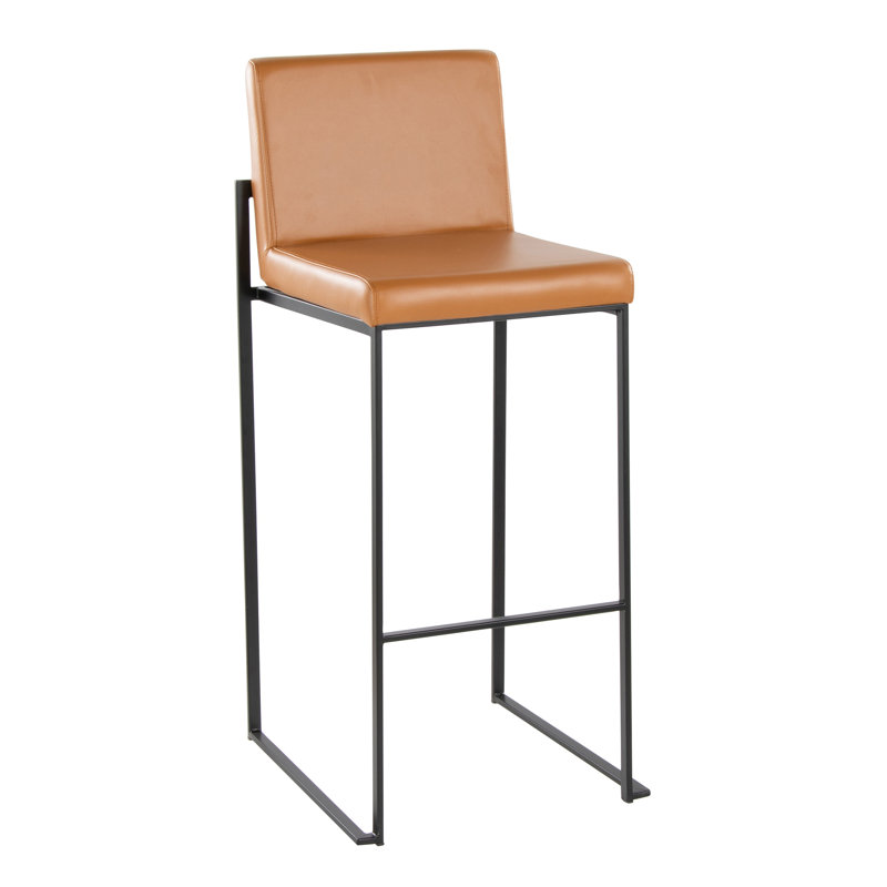 Tabouret de bar contemporain à haut dossier, Brun, 2, Brun