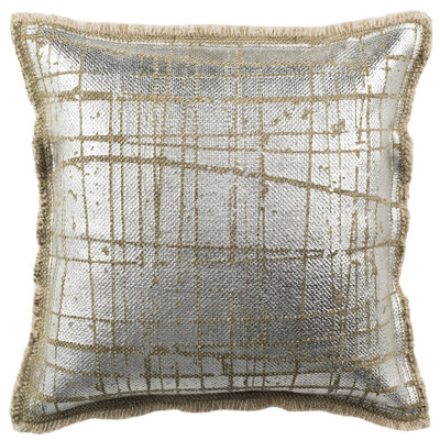 Jonah Metallic Grid Throw Pillow