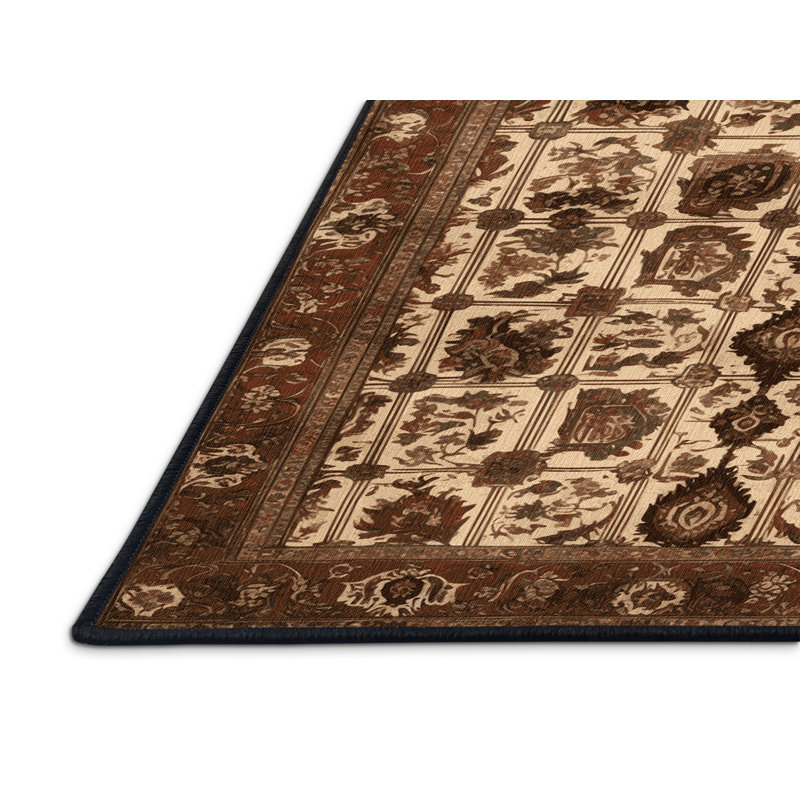 Tapis brun lavable à la machine, Rectangle de 5 pi x 8 pi