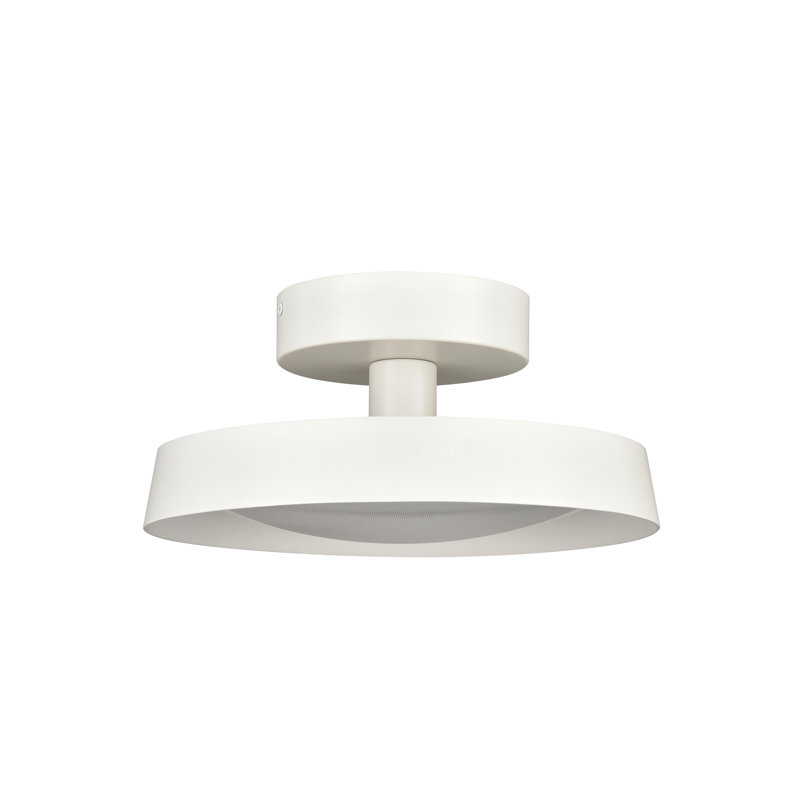 Plafonnier semi-encastré à DEL de 11,75 po de large Nancy - blanc mat, 18 W, H 5,5 po x l 11,75 po x P 11,75 po