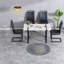 Ensemble de table de salle à manger de style champêtre industriel, table robuste en MDF et 4 chaises, pieds en métal noir