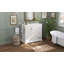 Meuble-lavabo blanc 42 po avec lavabo en céramique 42 po - Armoire autoportante à 4 tiroirs (top 2 avec séparateurs), portes à fermeture en douceur avec tablettes intérieures, porte-serviettes latéral réversible, poignées argentées, panneau de fibres à densité moyenne