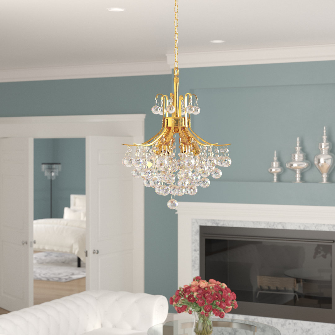 Stoller 6 - Light Unique / Statement Geometric Chandelier with Crystal Accents Willa Arlo™ Interiors 