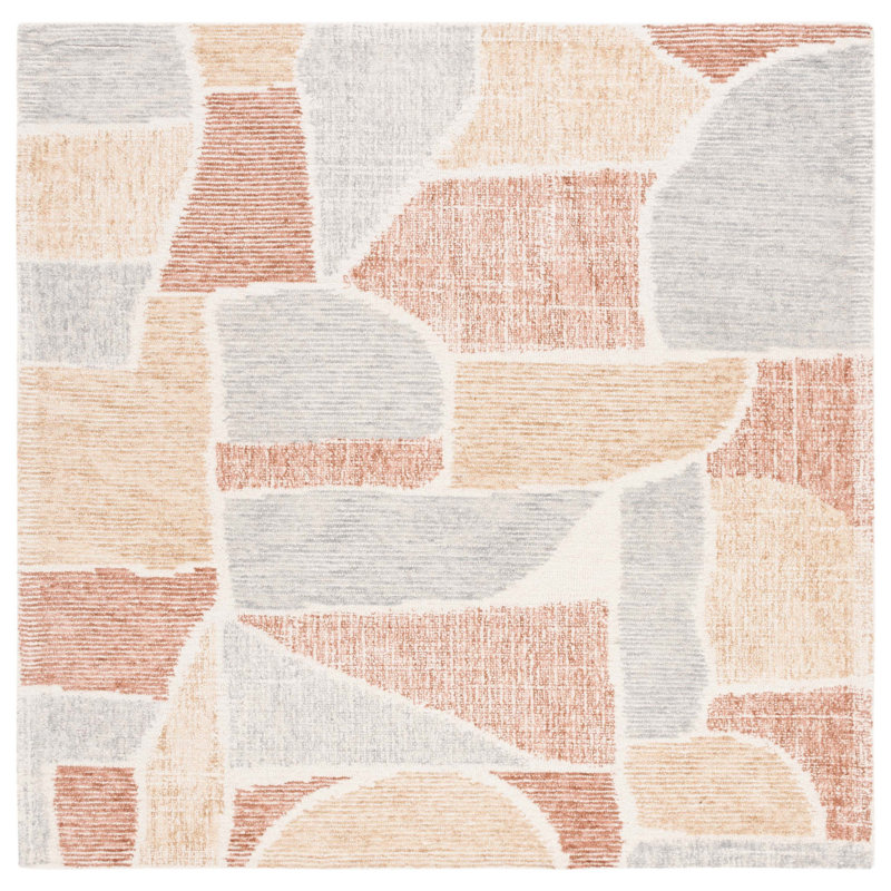 Itzel Hand Tufted Geometric Area Rug , Square 6'