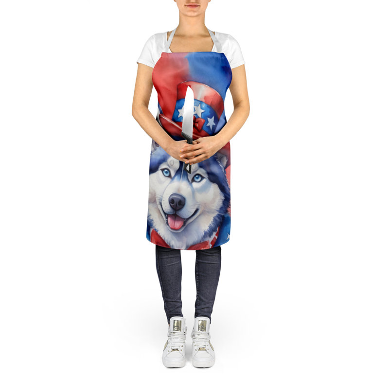 Patriotic American Apron, Siberian Husky