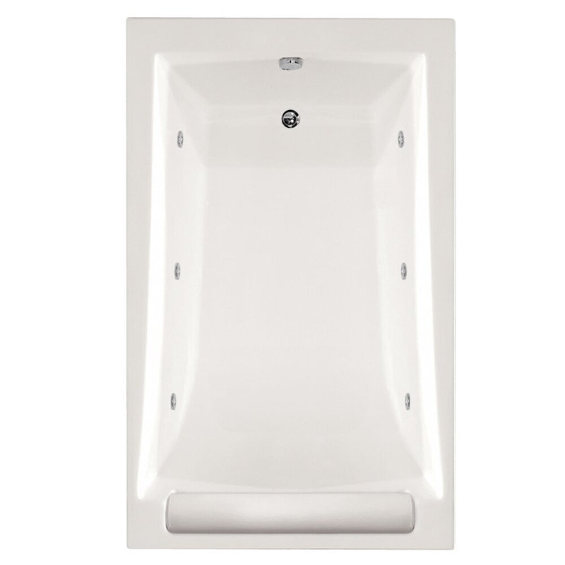 Regal 70'' L Whirlpool Bathtub, White, Polished Brass
