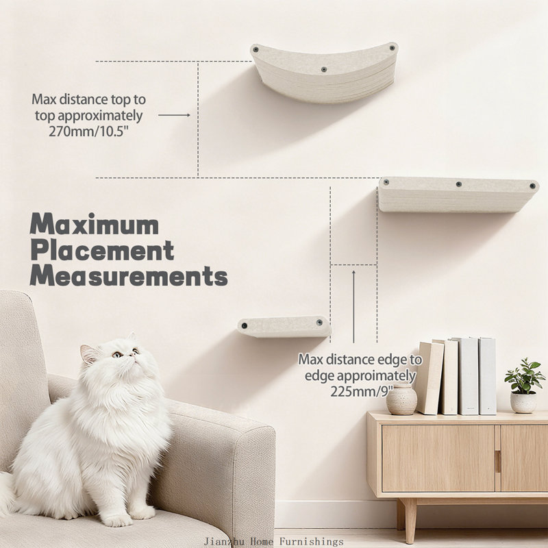 Cat Wall Shelves, Pet Wall Furniture Climbing System for Small and Large Cats, Beige