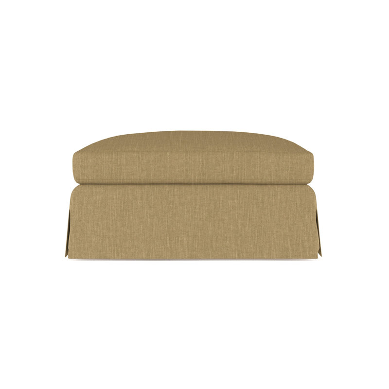 Ludlow Ottoman, Plush Velvet Silver Streak, Natural