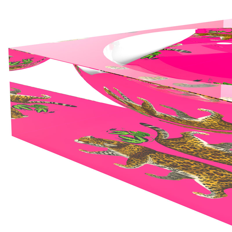 Leopard Seeing Double Hot Pink Acrylic Candy Catchall Dish