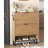 Narrow Hidden Shoe Storage Cabinet With Metal Legs, 2 Flip Drawers, Slim Shoe Organizer For Entryway, Hallway, Living Room, Natural Oak-485147478-485147497