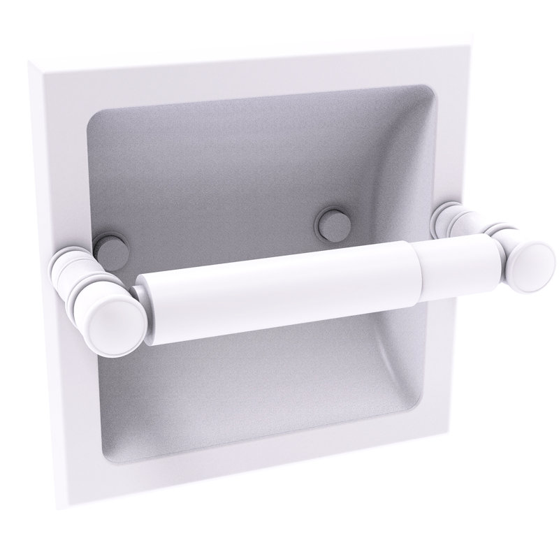 Porte-papier hygiénique encastré Freyja, Blanc mat
