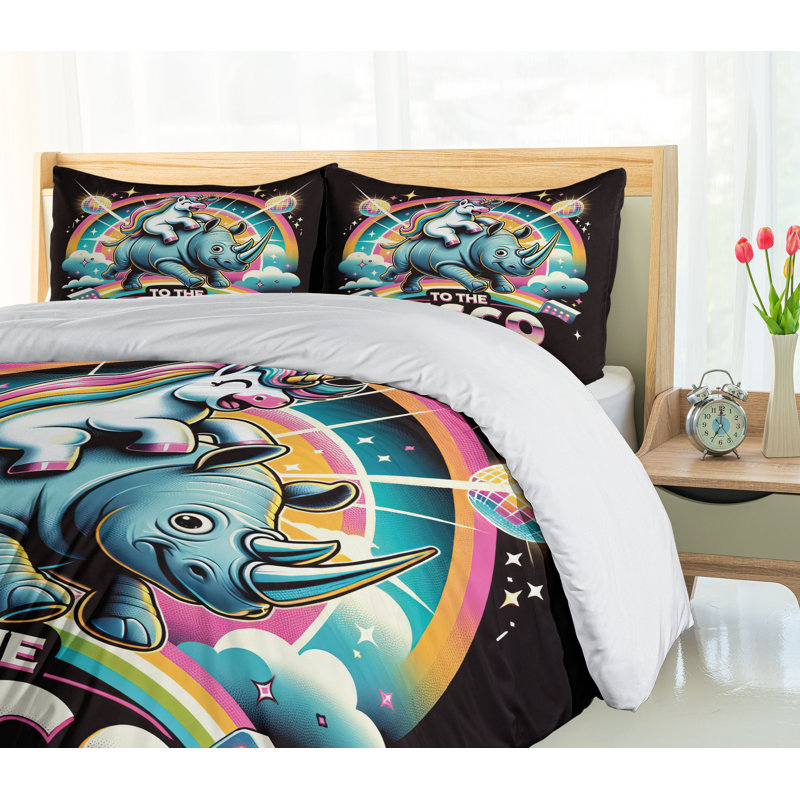 Ensemble de housse de couette en microfibre, Housse de couette pour grand lit et 2 taies décor