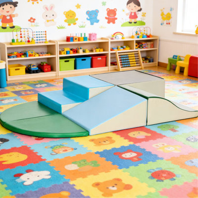 Jeu doux qui grandit pendant 12 à 36 mois, jeu actif et créatif d'escalade coloré, mousse à haute densité assurant des atterrissages sécuritaires, mois de nettoyage simple, avec blocs empilables, tracas stables et sécuritaires
