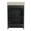 Meuble-lavabo moderne autoportant de 23 po avec lavabo, portes à fermeture douce, support de rangement, contreplaqué de haute qualité, châtaignier noir, rangement mural à trois niveaux, tablettes réglables
