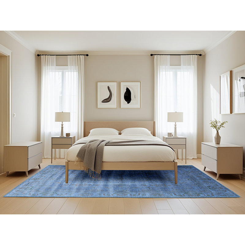 Tapis oriental bleu Lanoue, Rectangle 5 pi x 8 pi