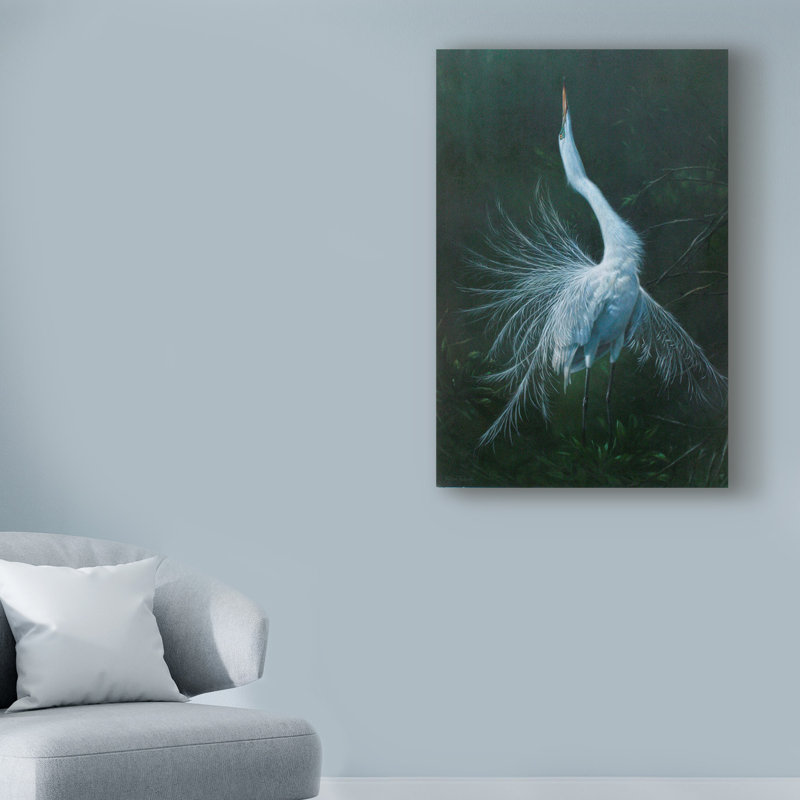 «Showing Egret» par Michael Jackson, reproduction sur toile, H 19 po x l 12 po x P 2 po