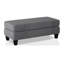 Repose-pieds de salon en tissu de chenille de style transitionnel gris et gris