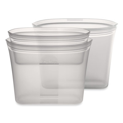 Sacs de rangement pour aliments réutilisables à fermeture éclair | Ensemble de 3 sacs [Gris] | Va au micro-ondes, au lave-vaisselle et au congélateur