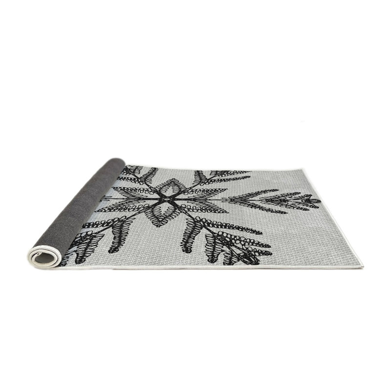 Tapis noir/blanc à motifs, Rond 3 pi