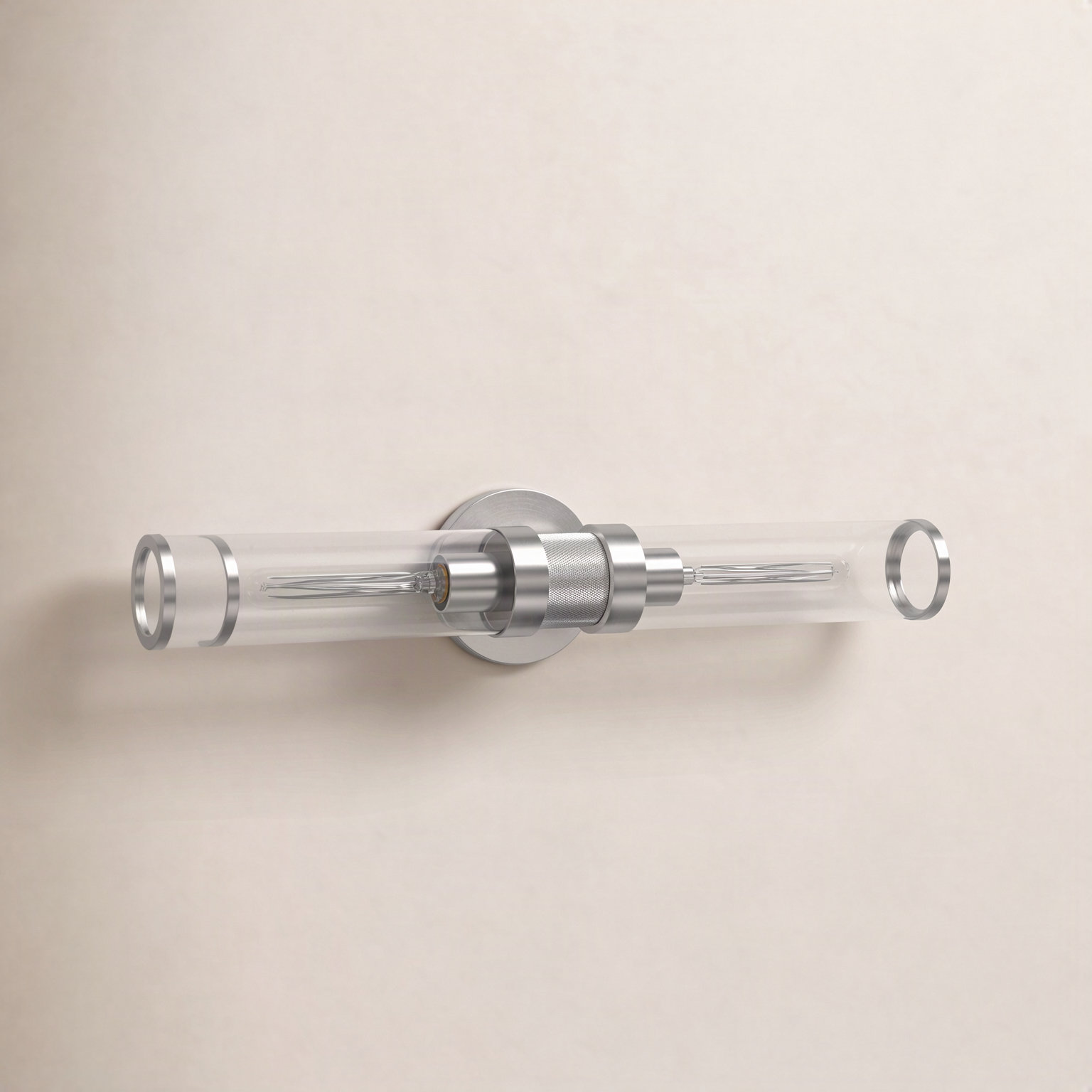 Atley 2 Light Transparent Dimmable Bath Bar, Polished Nickel