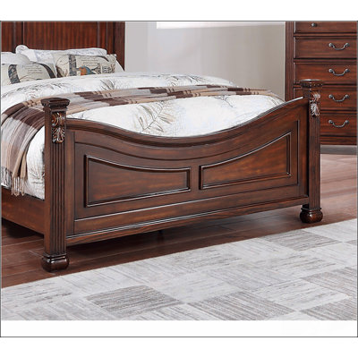 Formal Traditional Dark Cherry Color 1pc Eastern King Size Bed, Headboard Footboard Bedframe