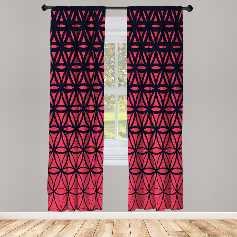 Microfiber Floral Semi-Sheer Rod Pocket Curtain Panels, 28" W x 63" L, Brown/White