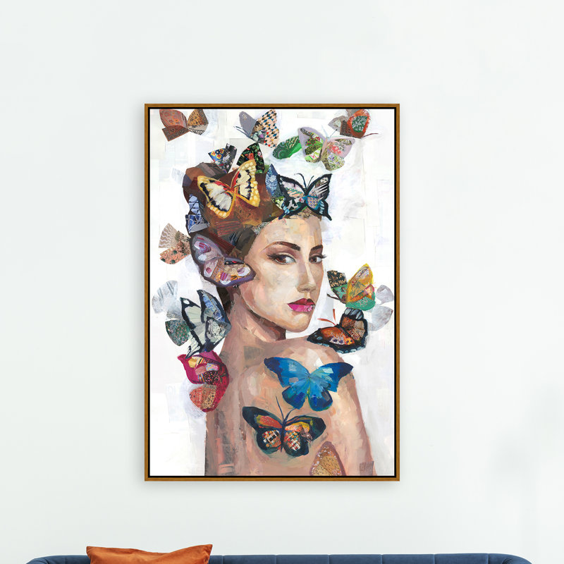 Lady With Butterflies Painting by Fern Cassidy