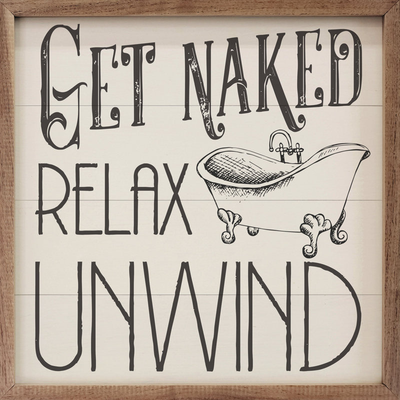 «Get N nu Relax Unwind» blanc, H 4 po x l 4 po