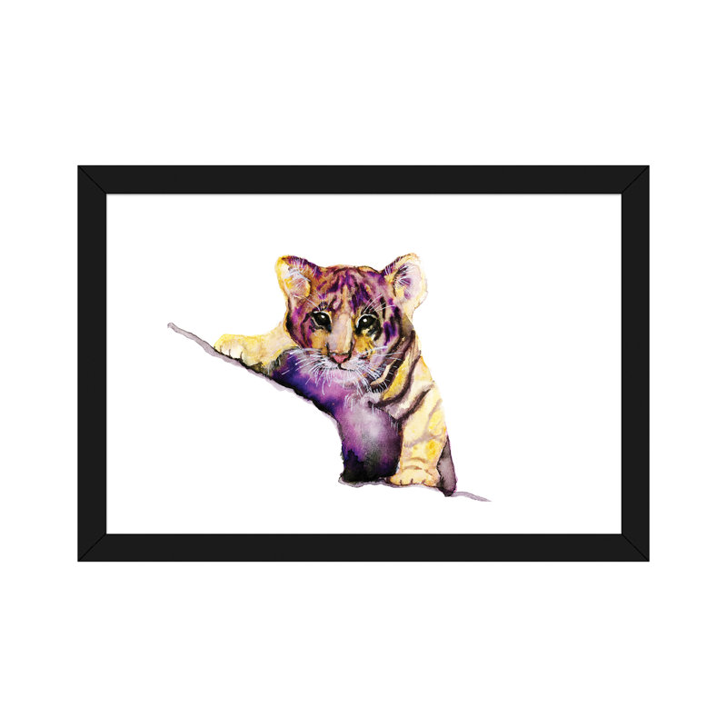 Art little tiger, Papier avec cadre noir, H 16 po x l 24 po x P 1 po