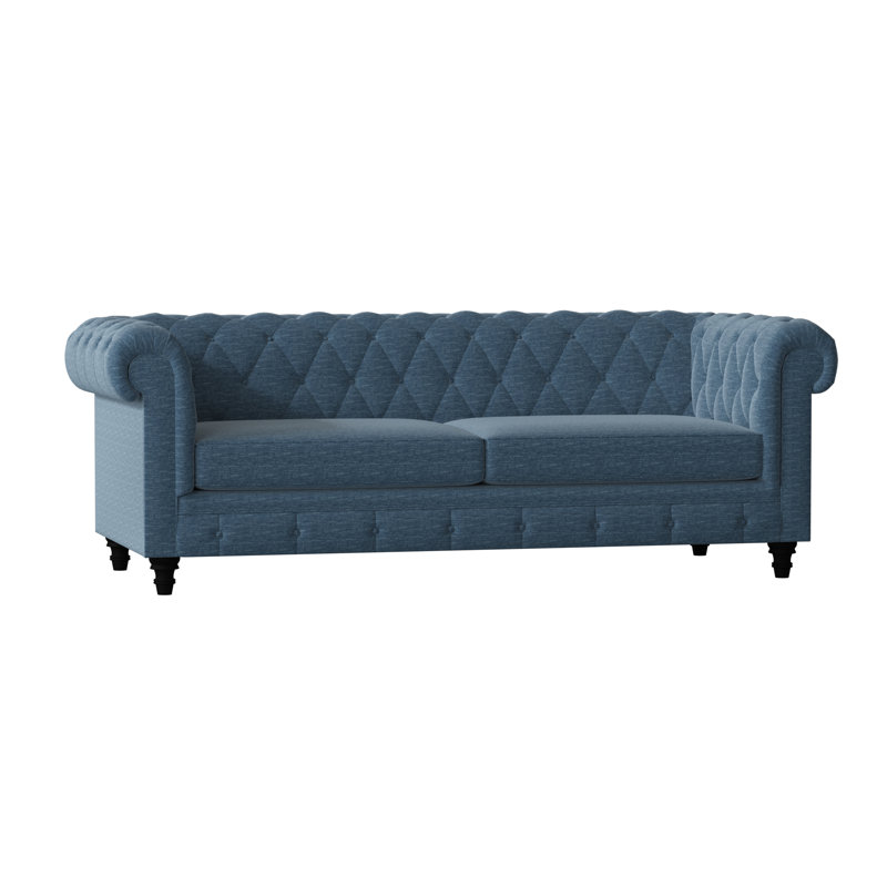 Canapé Chesterfield à accoudoirs roulés, Océan Key, 60 pouces, Noir