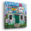 Art mural épique «The Turquoise Cottage» par Carrie Sharp, 12 po x 12 po