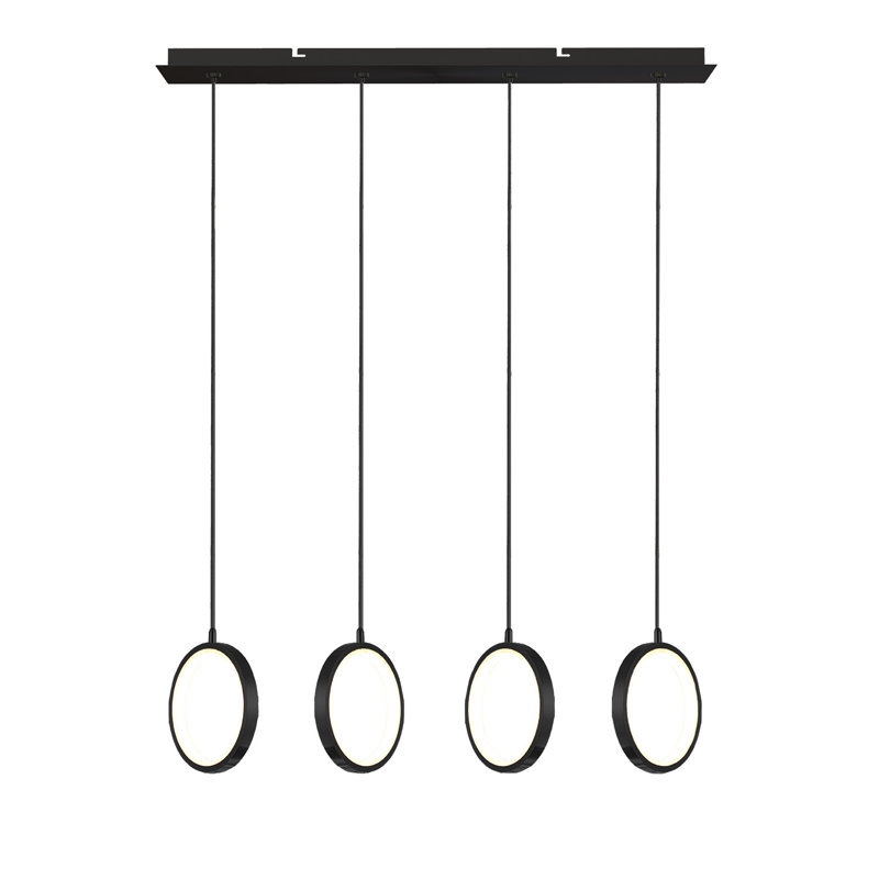 Lauri 4 - Light LED Kitchen Island Pendant, 6.3'', Matte Black