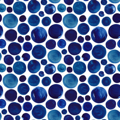 Polka Dot Seamless Watercolor Pattern - Wrapped Canvas Art Prints