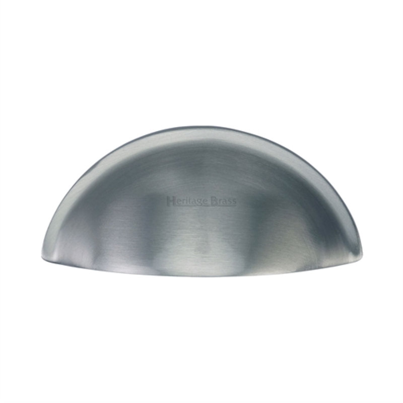 Heritage Brass Heritage Drawer Pull Half Moon Design, Satin Chrome