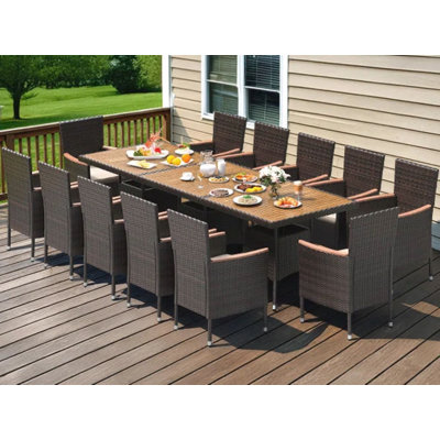 12 - Person Square Outdoor Dining Set With Cushions