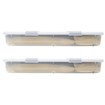 Paquet de 2 sacs de rangement sous le lit avec roulettes, organisateur roulant pour garde-robe de chambre à coucher