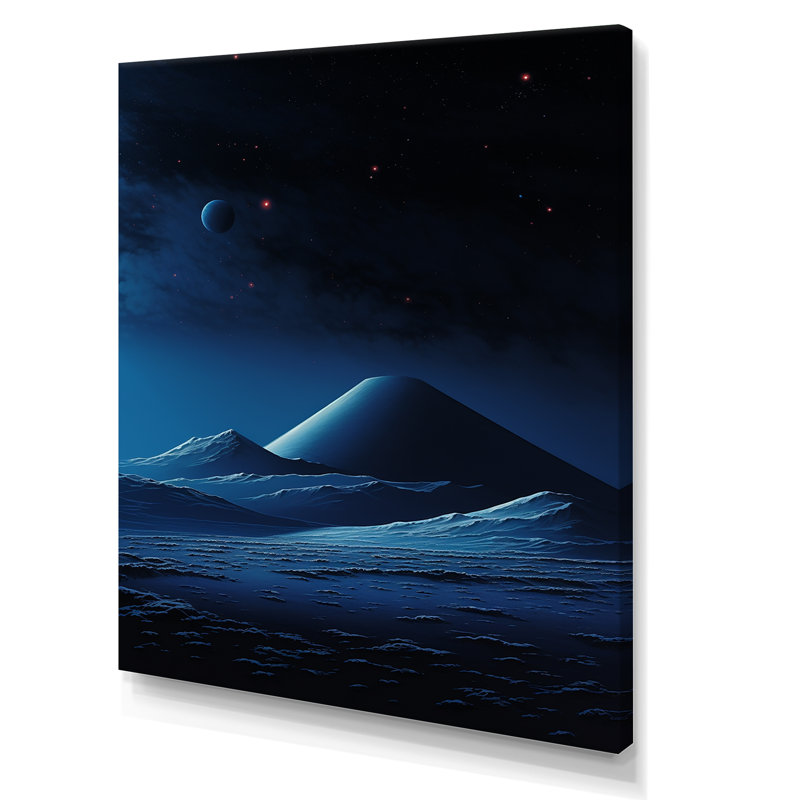 Paysage lunaire volcanique I, Toile tendue, H 32 po x l 16 po
