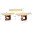 Table de cuisine extensible, 59 à 71 pouces, rectangulaire, noyer, - base Scratch, espace de rangement, salle à manger de 4 à 8 personnes colorée en bois, structure, rangement précis, conception à deux tons, capacité
