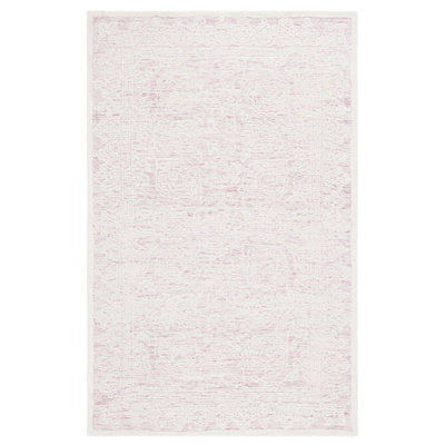 Chevallier Hand Tufted Wool Cotton with Latex Oriental Rug in Ivory/Pink