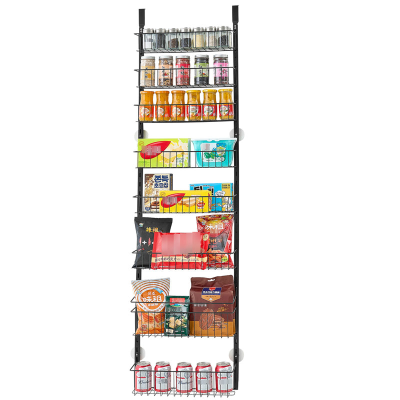 Au-dessus de la porte Rangement de rangement réglable à 9 niveaux pour garde-manger, cuisine, rouille et support facile à installer