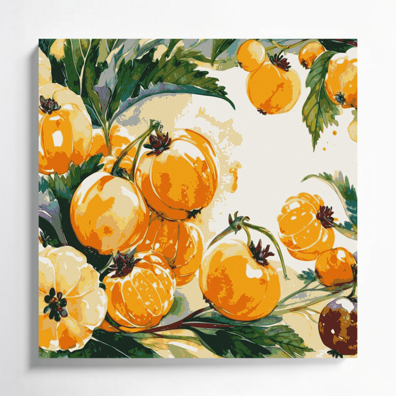 Art mural sur toile brun Fruit, H 32 po x l 32 po