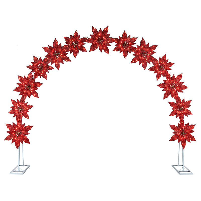 8,5 pi. Arche de poinsettia illuminée