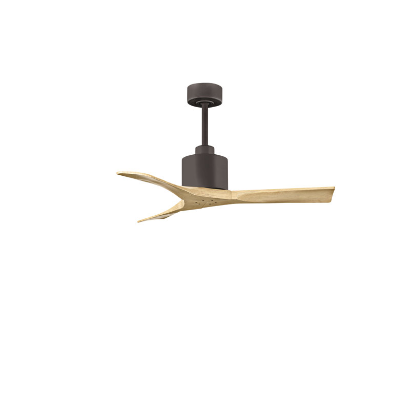 Nan 42" Ceiling Fan In Blades, Textured Bronze, Light Maple Tone