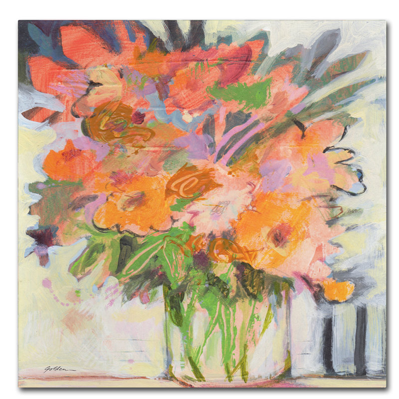 Orange Bouquet, reproduction d'art sur toile tendue, H 35 po x l 35 po x P 2 po