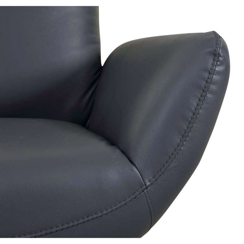 36.05 In. Deep Genuine Leather Lounge Chair Top Grain With Construction