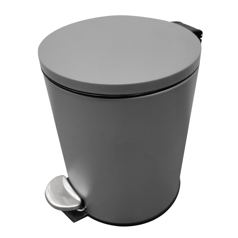 Stainless Steel Step On Kitchen Trash Can - 1.3 Gallons, Grey