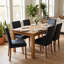 Chaise de salle à manger rembourrée, chaise d'appoint en similicuir noir, chaise de cuisine moderne sans accoudoirs avec pieds en bois massif-673806902